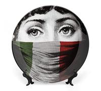 Lina Cavalieri Decorative Face Makeup Plate, 8 inch, Includes Bracket and Special Spring Hook, Style-18