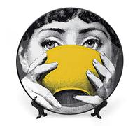 Lina Cavalieri Decorative Plate - Face Makeup Wall Hanging Decoration, Including Bracket and Special Spring Hook, Style-7, 6 Inch
