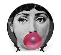 Lina Cavalieri Plate, Decorative Wall Plate, Wall Hanging Decoration with Mysterious Face Plate, Bracket Included and Special Spring Hook, A14.6 Inch