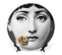 Lina Cavalieri Plate, Fornase Decorative Plate Face Makeup Plate Wall Hanging Decoration,Including Bracket and Special Spring Hook,style-23,6inch