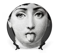 Lina Cavalieri Plate, Fornase Decorative Plate Face Makeup Plate Wall Hanging Decoration,Including Bracket and Special Spring Hook,Style-6,8inch