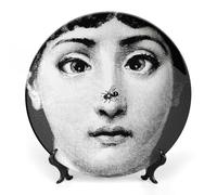Lina Cavalieri Plate, Wall Decorative Plate, Mysterious Face Plate Wall Hanging Decoration,Including Bracket And Special Spring HooK,style-4,7inch