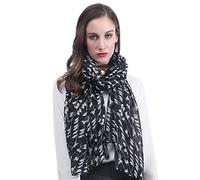 Lina & Lily Birds Print Women's Scarf Shawl Wrap Lightweight (Mini birds - black)