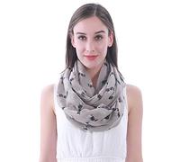 Lina & Lily Cavalier King Charles Spaniel Dog Print Women's Infinity Scarf Snood Lightweight (Khaki)