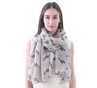 Lina & Lily English Springer Spaniel Dog Print Women's Scarf Shawl Wrap Lightweight (Khaki)