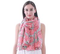 Lina & Lily Flamingo Print Women's Lightweight Scarf Shawl (Turquoise)