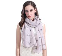 Lina & Lily French Bulldog Dog Print Large Scarf Lightweight (Beige)(Size: 180cm x 90cm)