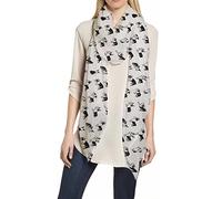 Lina & Lily Funny Boston Terrier Dog Print Scarf Shawl Lightweight (White)(Size: 180cm x 90cm)