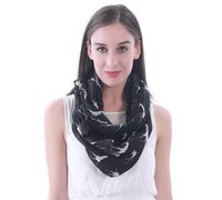 Lina & Lily Giraffe Animal Print Women's Infinity Scarf Snood Lightweight (Black & White)