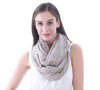 Lina & Lily Greyhound Dog Print Women's Infinity Scarf Snood Lightweight (Khaki)
