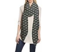 Lina & Lily Havanese Dog Print Women's Scarf Shawl Wrap Lightweight (Dark Grey)
