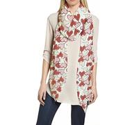 Lina & Lily Heart Love Print Women's Scarf Shawl Wrap Lightweight Valentine's Day (White, Red, Pink)