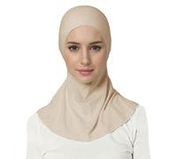 Lina & Lily Jersey Tie Back Hijab Underscarf with Neck Cover Full Coverage for Muslim Women (Beige)