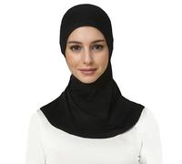 Lina & Lily Jersey Tie Back Hijab Underscarf with Neck Cover Full Coverage for Muslim Women (Black)