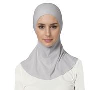 Lina & Lily Jersey Tie Back Hijab Underscarf with Neck Cover Full Coverage for Muslim Women (Light Grey)