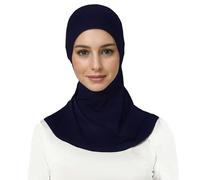 Lina & Lily Jersey Tie Back Hijab Underscarf with Neck Cover Full Coverage for Muslim Women (Navy Blue)