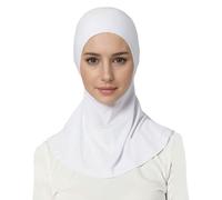 Lina & Lily Jersey Tie Back Hijab Underscarf with Neck Cover Full Coverage for Muslim Women (White)