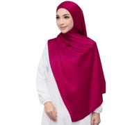 Lina & Lily Luxury Satin Hijab Head Scarf Shawl Wrap for Muslim Women Extra Long (Hot Pink)