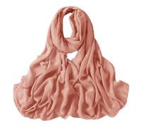 Lina & Lily Luxury Women's Bamboo Viscose Woven Scarf Shawl Wrap Solid Lightweight (Salmon Pink)