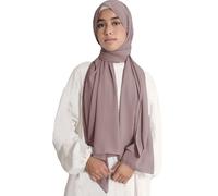 Lina & Lily Medina Silk Hijab Head Scarf Shawl Wrap for Muslim Women Non-see-through Non-slip (Ash Rose)