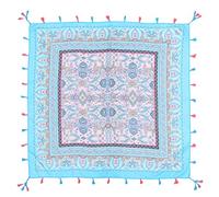 Lina & Lily Multi-Patterns Flower Geometric Tribal Aztec Paisley Print Square Scarf Shawl with Tassels (G2)