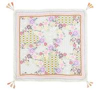 Lina & Lily Multi-Patterns Flower Geometric Tribal Aztec Paisley Print Square Scarf Shawl with Tassels (M7)