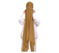 Lina & Lily Muslim Chiffon Instant Hijab Head Scarf with Matching Tie Back Jersey Undercap (Camel)