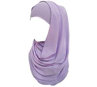 Lina & Lily Non-see-through Bubble Crepe Chiffon Muslim Hijab Head Scarf Shawl Wrap Thick Lightweight (Pale Purple)