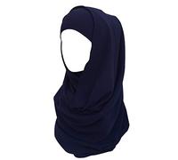 Lina & Lily Non-see-through Bubble Crepe Chiffon Muslim Hijab Head Scarf Shawl Wrap Thick Lightweight (Navy Blue)
