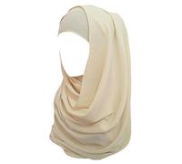 Lina & Lily Non-see-through Bubble Crepe Chiffon Muslim Hijab Head Scarf Shawl Wrap Thick Lightweight (Beige)