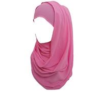 Lina & Lily Non-see-through Bubble Crepe Chiffon Muslim Hijab Head Scarf Shawl Wrap Thick Lightweight (Light Pink)