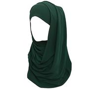 Lina & Lily Non-see-through Bubble Crepe Chiffon Muslim Hijab Head Scarf Shawl Wrap Thick Lightweight (Jungle Green)