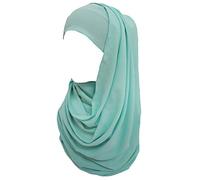 Lina & Lily Non-see-through Bubble Crepe Chiffon Muslim Hijab Head Scarf Shawl Wrap Thick Lightweight (Turquoise)