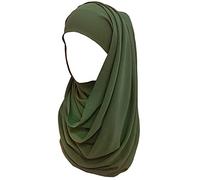 Lina & Lily Non-see-through Bubble Crepe Chiffon Muslim Hijab Head Scarf Shawl Wrap Thick Lightweight (Camouflage Green)