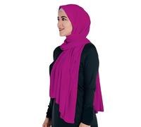 Lina & Lily Non-see-through Premium Jersey Modal Hijab Head Scarf Shawl Wrap for Muslim Women (Fuchsia)