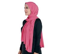 Lina & Lily Non-see-through Premium Jersey Modal Hijab Head Scarf Shawl Wrap for Muslim Women (Rose Pink)