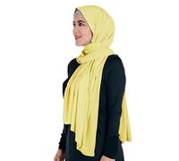 Lina & Lily Non-see-through Premium Jersey Modal Hijab Head Scarf Shawl Wrap for Muslim Women (Yellow)