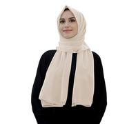 Lina & Lily Opaque Medina Silk Hijab Women's Head Scarf Shawl Wrap (Beige)