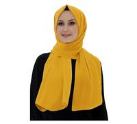 Lina & Lily Opaque Medina Silk Hijab Women's Head Scarf Shawl Wrap (Mustard Yellow)