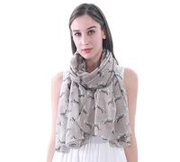 Lina & Lily Pembroke Welsh Corgi Dog Print Women's Scarf Shawl Wrap Lightweight (Khaki)