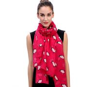 Lina & Lily Penguin Animal Print Women's Scarf Shawl Wrap Lightweight (Deep Pink)