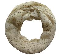 Lina & Lily Polka Dot Print Women's Infinity Scarf Snood Lightweight (Beige)