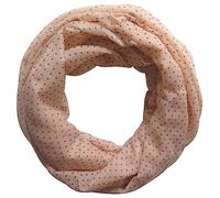 Lina & Lily Polka Dot Print Women's Infinity Scarf Snood Lightweight (Peach)