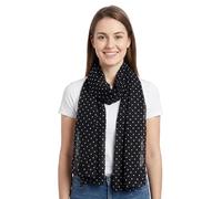 Lina & Lily Polka Dot Print Women's Scarf Shawl Wrap Lightweight (Black & White Dots)