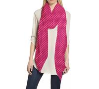 Lina & Lily Polka Dot Print Women's Scarf Shawl Wrap Lightweight (Dark Pink & White Dots)
