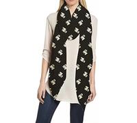 Lina & Lily Pug Dog Print Women's Scarf Oversized (Black and White)