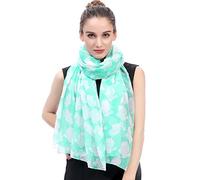 Lina & Lily Rabbit Bunny Print Women's Scarf Oversized (Green and White)