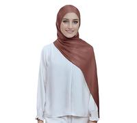 Lina & Lily Sheen Shimmer Women's Crepe Scarf Shawl Wrap Head Hijab Lightweight (Brick Red)