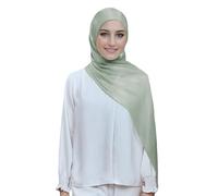 Lina & Lily Sheen Shimmer Women's Crepe Scarf Shawl Wrap Head Hijab Lightweight (Dusty Green)