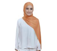 Lina & Lily Sheen Shimmer Women's Crepe Scarf Shawl Wrap Head Hijab Lightweight (Dusty Orange)